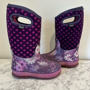Bogs Classic Flower Dots Waterproof Winter Boot Purple Size 12